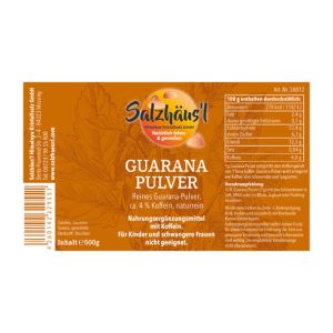 Guarana Pulver, 4% Koffein, Apothekerqualität - 500...
